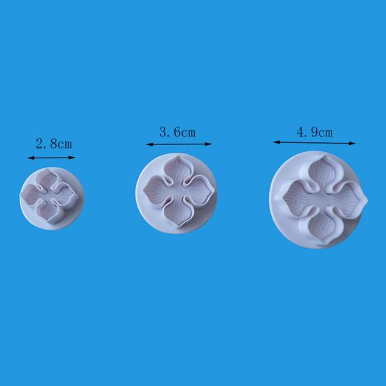 3Pcs Hydrangea Fondant DIY Mold Flower Icing Decorating Cutter Plunger Bakeware