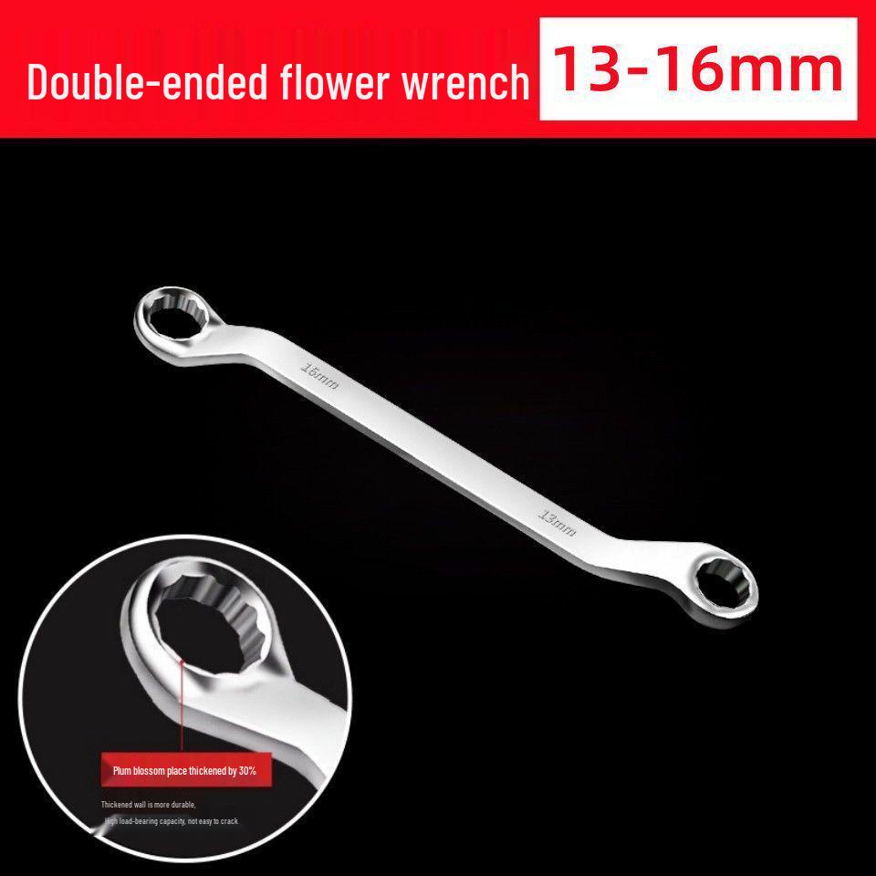 Dual-Ended Extra Long Chrome Hexagonal Box Wrench Set, Mirror Polished