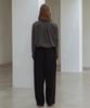 Dekkoloso Back Half Banding Double Pleated Wide Pants [Black]