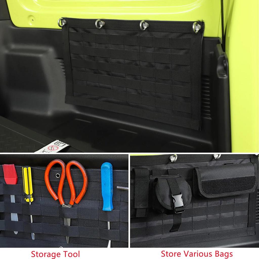 Multifunctional Rear Trunk Parcel Shelf Load Shade Luggage Net Cargo Cover Storage Bag for Jimny JB64 JB74 Oxford Cloth