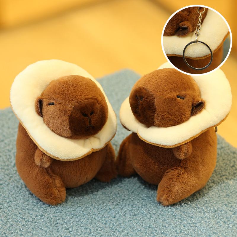 Cute Cartoon Capybara Pendant Plush Toy Doll Bag Hanging Ornaments Cute Kapila Keychain Doll Desktop Doll Ornaments Car Pendant