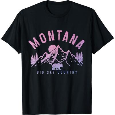 Montana Vintage Mountains Bear Nature Lover T-Shirt