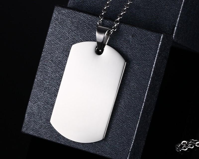 Vnox US Military Dog Tag Pendant Necklace Stainless Steel ID Necklaces for Male Accessories