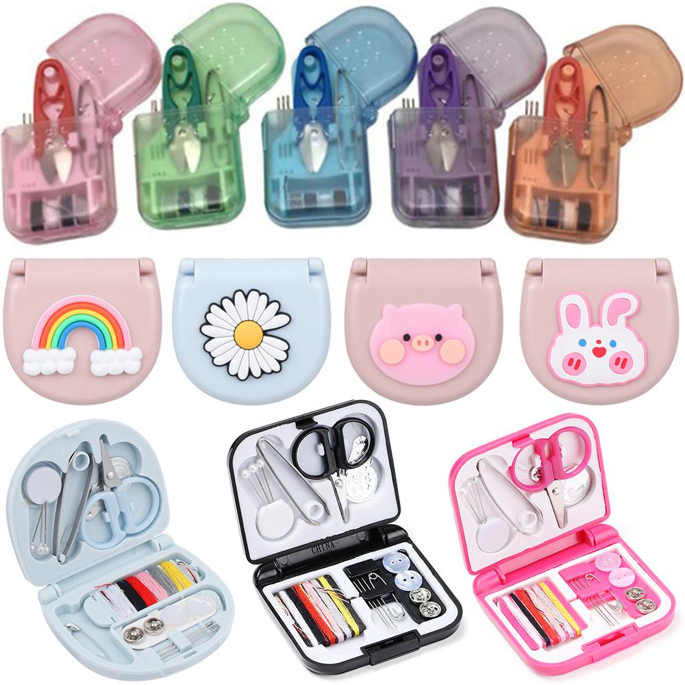 Mini Travel Sewing Kits Portable Multi-function Needle Sewing Box Storage Case Handwork Sewing Accessories Sewing Tools
