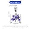 PANPOKI 925 Silver Iris Flower Pendant Charm Bracelet Jewelry DIY Trendy Gift for Women Party Beads
