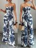 European Summer Women's Backless Printed Jumpsuit Set 2026