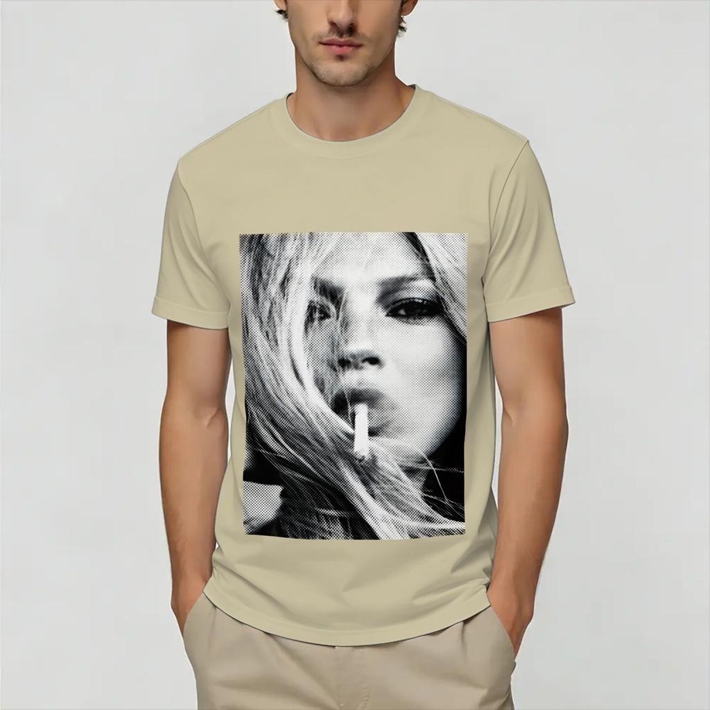 T-shirt Unisex Kate Moss T-shirt Tempo Libero Manica Corta Girocollo T-shirt Cotone Idea Regalo Abbigliamento