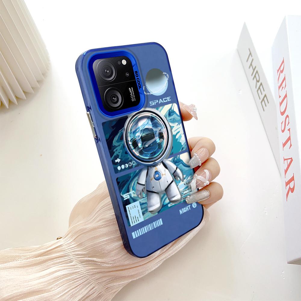 

Окрашенный узор, цветной серебристый, двухсторонний, жесткий, противоударный чехол для телефона Xiaomi Redmi Poco Redmi Note 14 Pro 4G синий