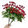 7Branches Artificial Christmas Berry Red Berries Green Holly Leaves Christmas Decorations Desktop Oranment Foam