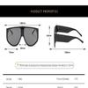 Oversized Flat Top Sunglasses Women Fashion One Piece Square Sunglasses Men Yellow Green Shades Lunette De Sol Uv400