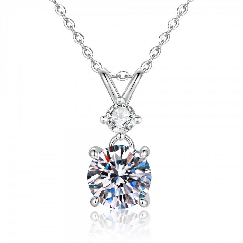 Moissanite Bow Necklace 0.5ct 1ct 2ct Clavicle Chain Women