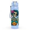 1PC Sugar Skull Colorful Art Print 750ml Color Plastic Sports Water Bottle Leakproof Flip Straw Lid Suitable for Sports Office Home Use