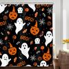 Christmas Shower Curtain Navy Blue Snowflakes Winter Holiday Happy Xmas New Year Festival Seasonal Snow Celebration Fabric