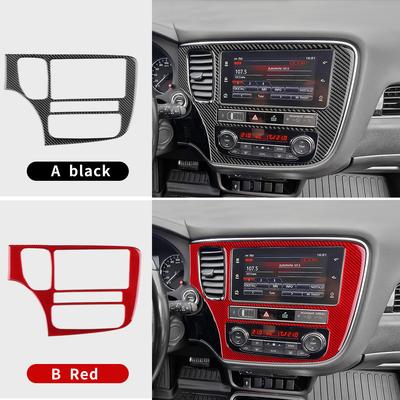 Pro Mitsubishi Outlander 2017 2018 2019 2020 2021 Skutečná měkká nálepka z uhlíkových vláken LHD RHD Panel středové konzole Vnitřní ozdoba