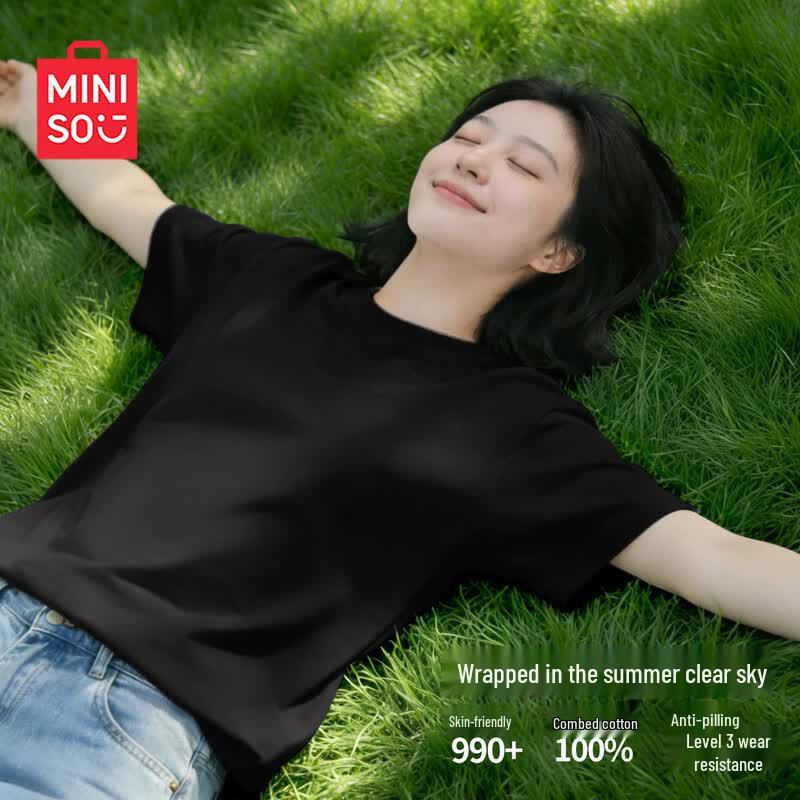 MINISO Women's Pure Cotton Loose Fit T-Shirt
