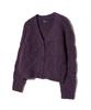Yale Women'S Nep Yarn Big Cable Cardigan_Purple