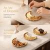 Hammered Texture Fruit Serving Tray Zinc Alloy Metal Dessert Plate  For Eid Mubarak Festival
