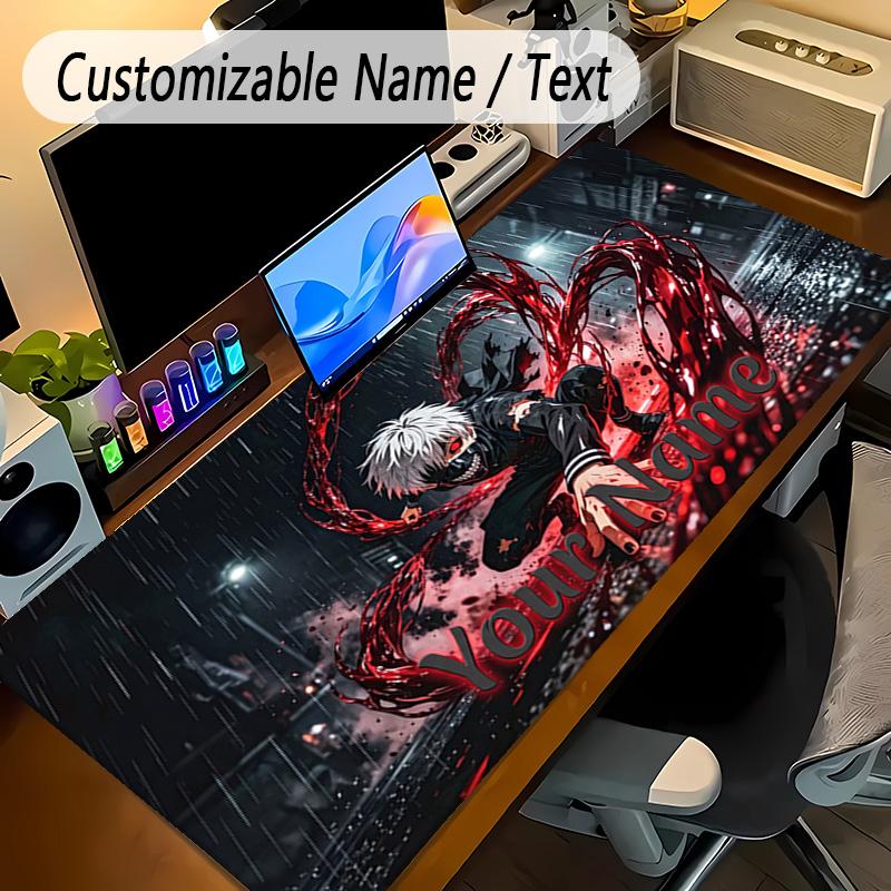 Large Mouse PadTokyo Ghoul Custom Name Text Personalized Desk Mat Non Slip Gaming Pad