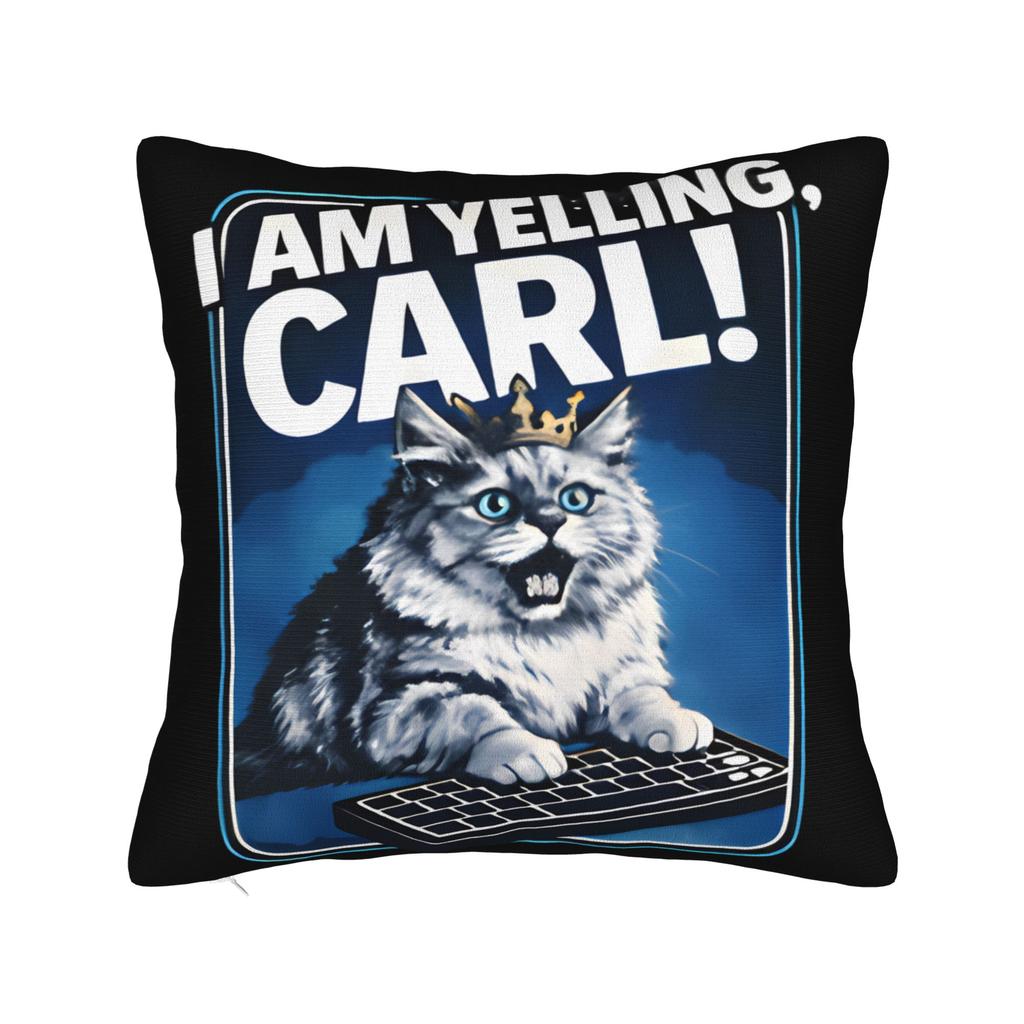 I Am Yelling Carl Donut Cat Meme Pillow Case Funny Pillow Cover Soft Pillowcases For Living Room Chair