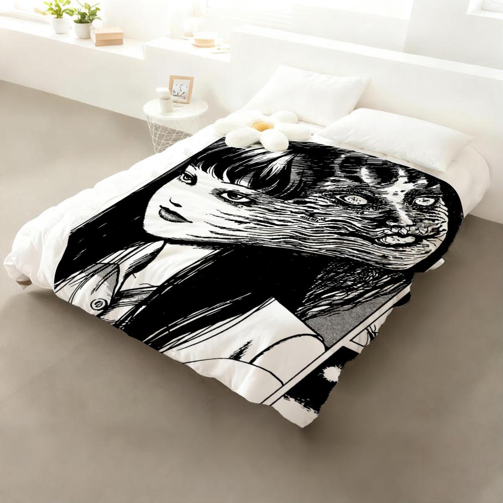 Art Junji Ito Tomie Retro Cool Girl Throw Flannel Throw Blanket: Soft Kid-Friendly Warm Anti-Static All Season Washable Couch