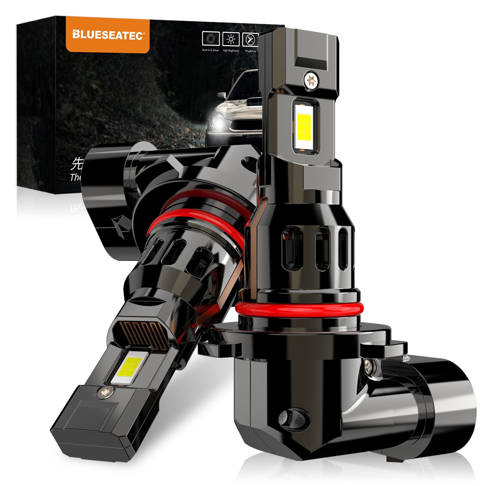 

BLUESEATEC [Super Bright Upgrade] HB3 LED Headlight Mini Size for HB3 High Beam 80W 6000K 2 Pack