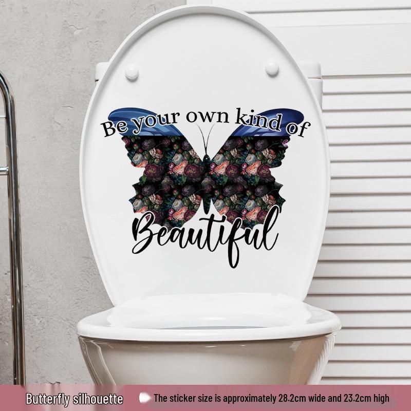 Self-Adhesive Flower Butterfly Wall Stickers for Girls' Bedroom or Children's Bathroom Decoration