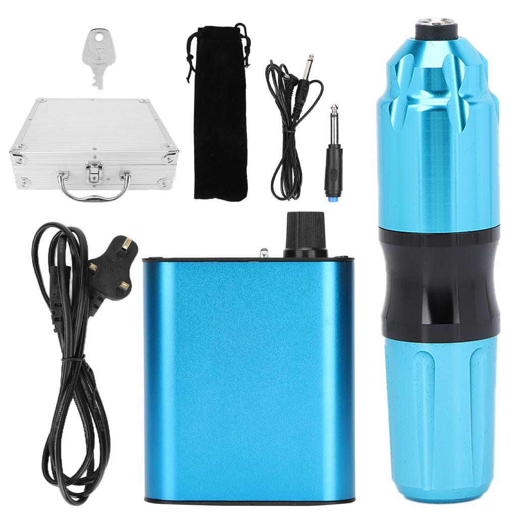 Tattoo Pen Machine Set Professional Tattoo Machine Kit for Tattoo Beginners Artists 90‑265V BlueUK