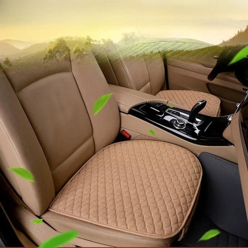 Breathable Linen Seat Pad for Car – Slip-Resistant Bottom Cushion Only, Uses in Most Vehicles Year-Round Comfort