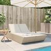 VidaXL Double Sun Lounger with Beige Braided Resin Cushions, Sunbed, Reclining Lounge Chair, Daybed 368183