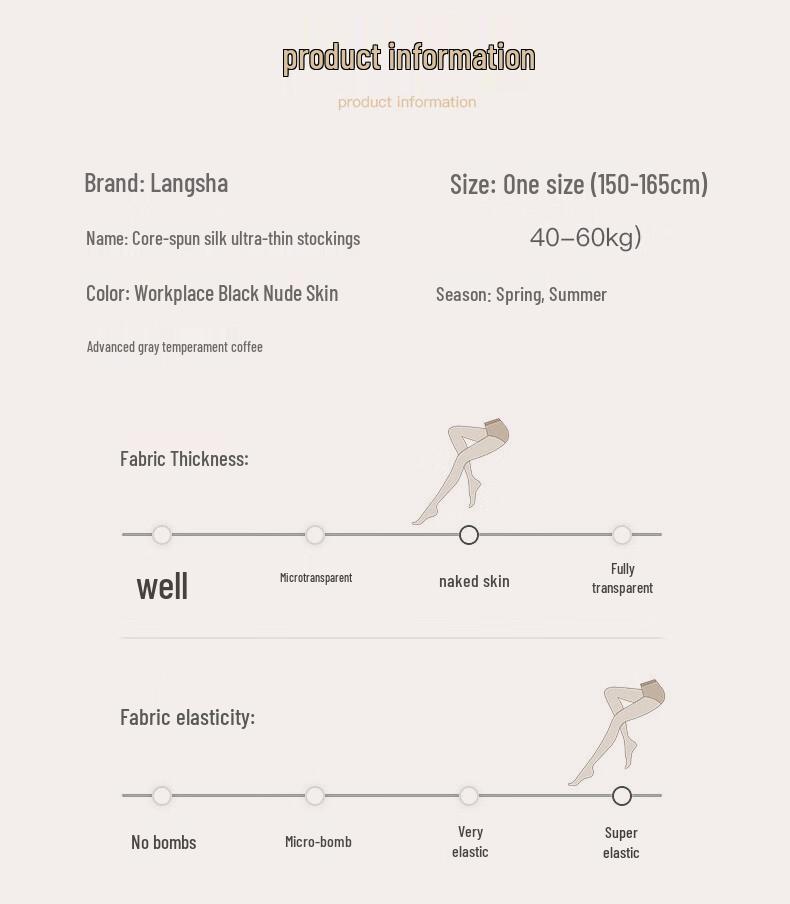 Langsha Women's Ultra-Thin Sheer Pantyhose