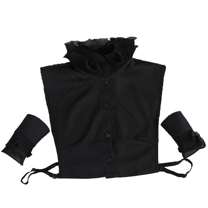 Men's Shirts Fake Collar Fake Cuff Sets Removable Half Shirt Fake Collar+Sleeved Formal Wear Shirt Detachable Collar Set