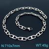 Trendy Stainless Steel Figaro Chain Bracelet & Necklace Set - Simple, Versatile Jewelry Accessory