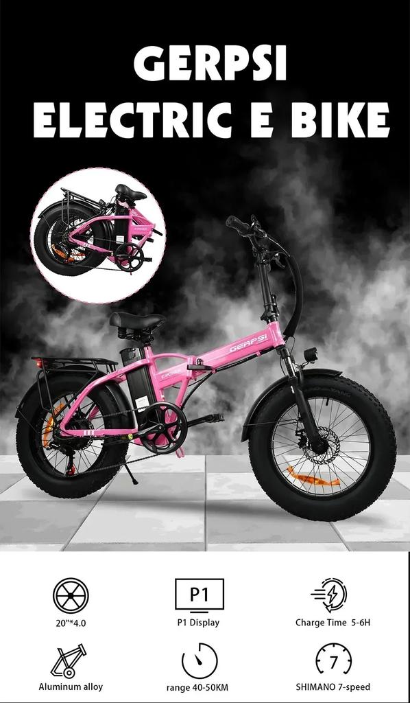 NEU 1000W Aluminium E-Bike 20 Zoll Fat Tire Strand Schnee Klapp Elektrofahrrad 48V 13AH Lithium Batterie Elektrofahrrad