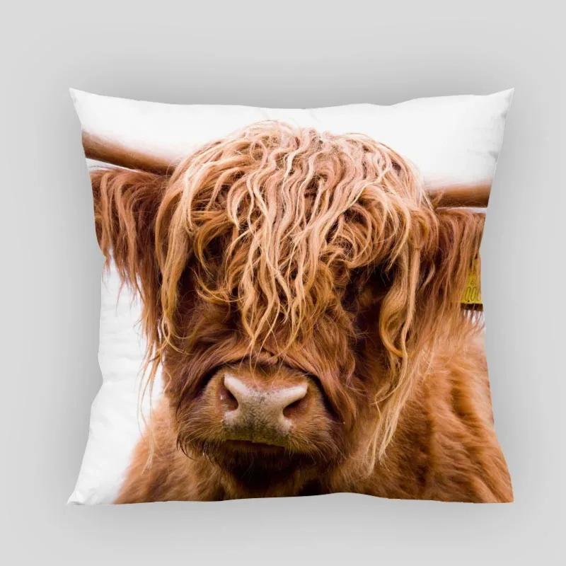 Highland Cow Pillow Cover Customize Pillowcase Modern Home Decorative Pillow Case For Living Room 45X45cm,40X40cm