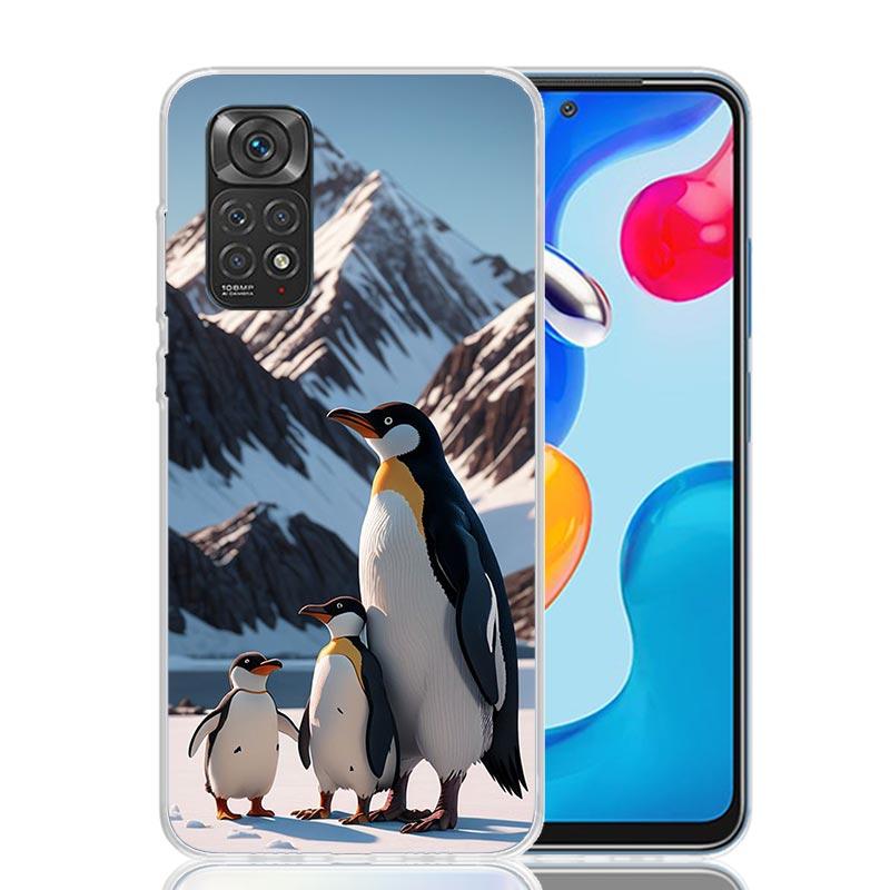 Penguins Love At The North Pole Phone Case For Xiaomi Redmi Note 13 14 15 Pro Plus 12S 12 14S 11S 11E 10 10S 11 11T 5G 4G Cover
