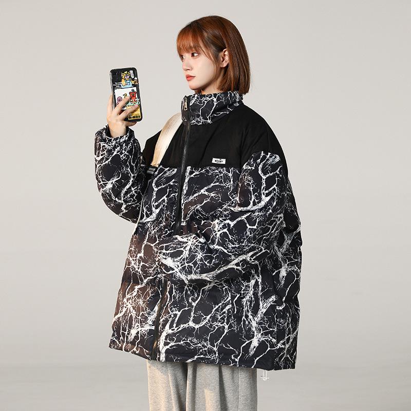 

Trendy Men s Winter Cotton Coat: Hip-Hop Korean Style, Loose Fit, Neutral, All-Match Cardigan L чорний