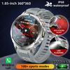 1000mAh Super Capacity Battery Adult Men Smart Watch Flashlight SOS Distress Light 1.85" HD Bluetooth Call Sport Smartwatch