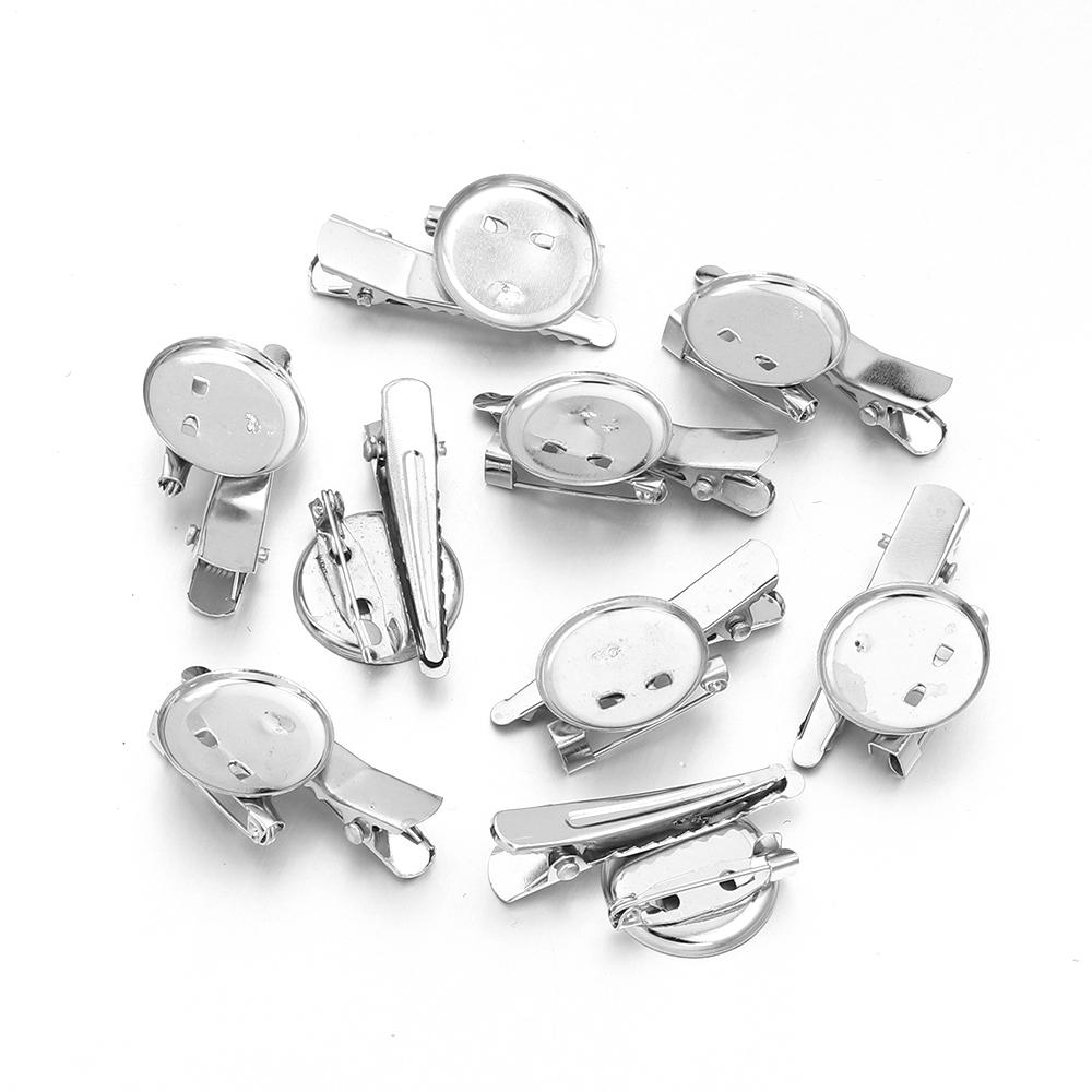 

20pcs 19 23 30mm Round Brooch Base Hair Clips Cabochon Blank Trays Brooch Pins For DIY Jewelry Making Clothing Headwear Findings