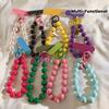 1pc Unisex Solid Colour Minimalist Mobile Phone Wrist Chain, 8-Colour Beaded Heart-Shaped Phone Strap Multi-functional Phone Lanyard