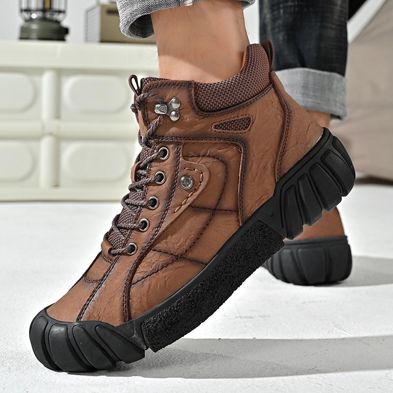 Men's Hip-top Genuine Leather Outdoor Hiking Shoes Casual Shoes
