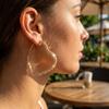 3 Pairs Full Rhinestone Love Heart Hoop Earring For Women Gold Color Sparkling Zircon Geometric Copper Earring Aesthetic Jewelry