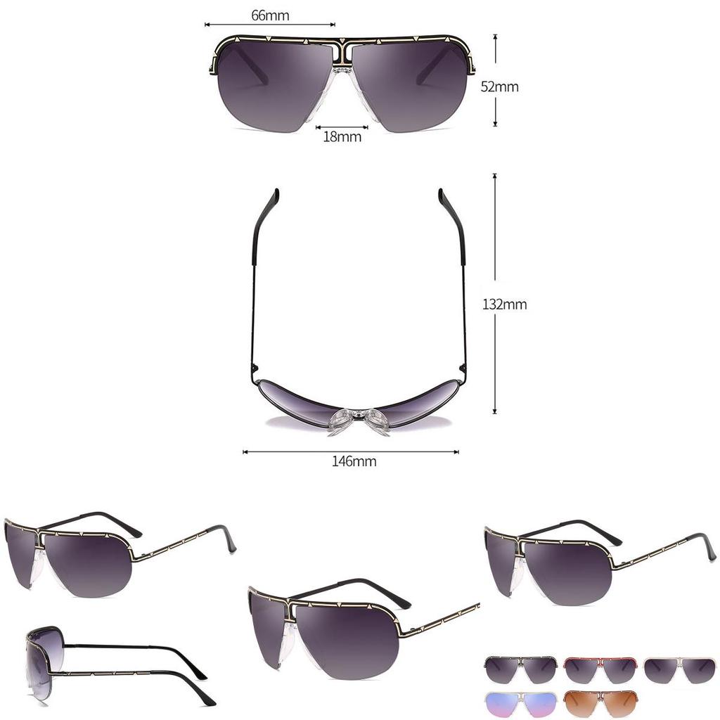 Oversize Goggle Frame Sunglasses With Gradient Lens And Vintage Style For Fashionable Women