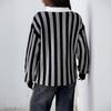 New Neutral Style Vertical Striped Lapel Knitted Pullover Sweater for Women In Autumn and Winter
