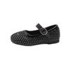 2026 Spring/Autumn Rhinestone Princess Shoes: Soft Sole, Non-Slip Velcro Leather Shoes for Girls