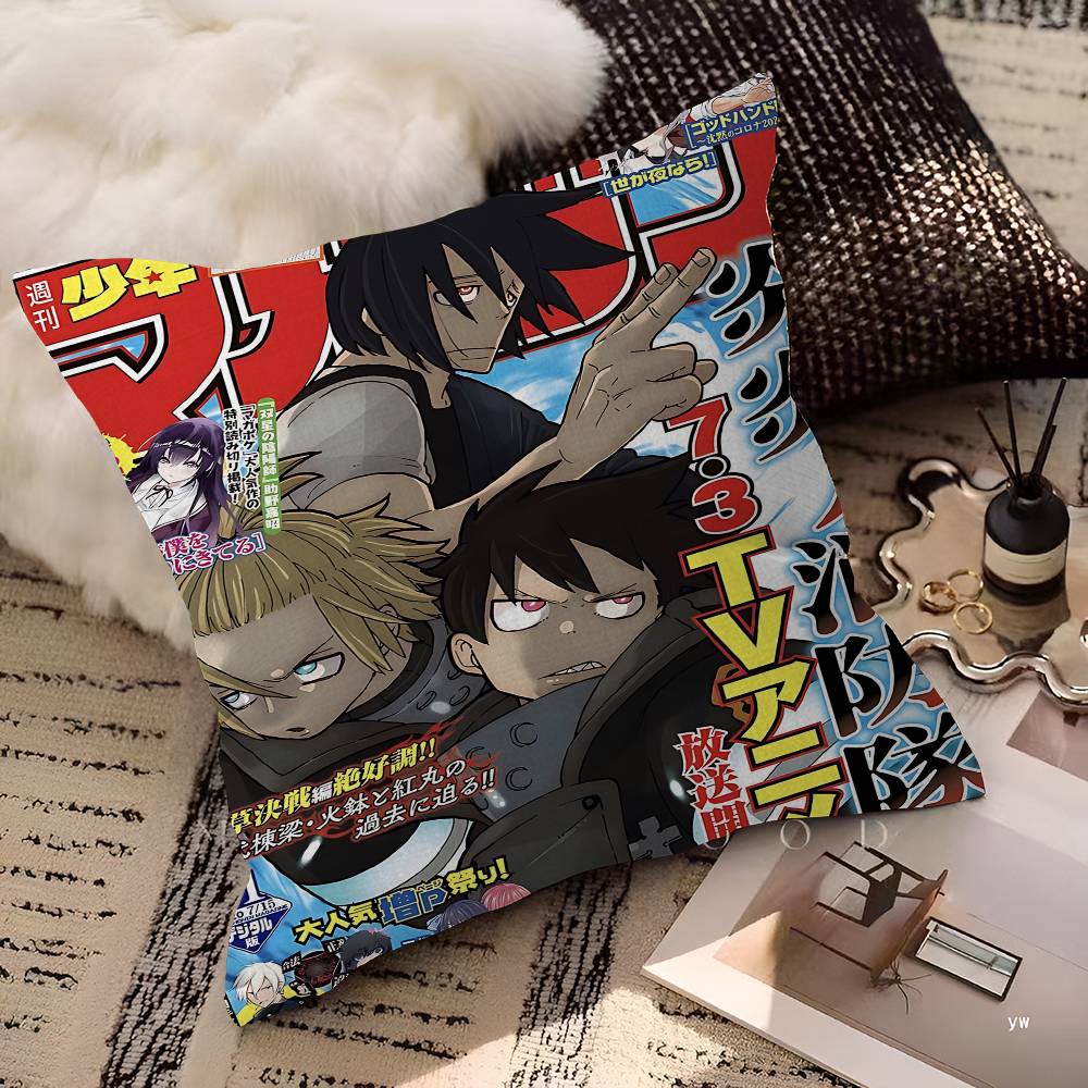 Fire Force Anime Classic Movi 45*45cm Cushion Cover Pillow Cover Decor Pillowcase Home Pillowcase For Couch Pillow