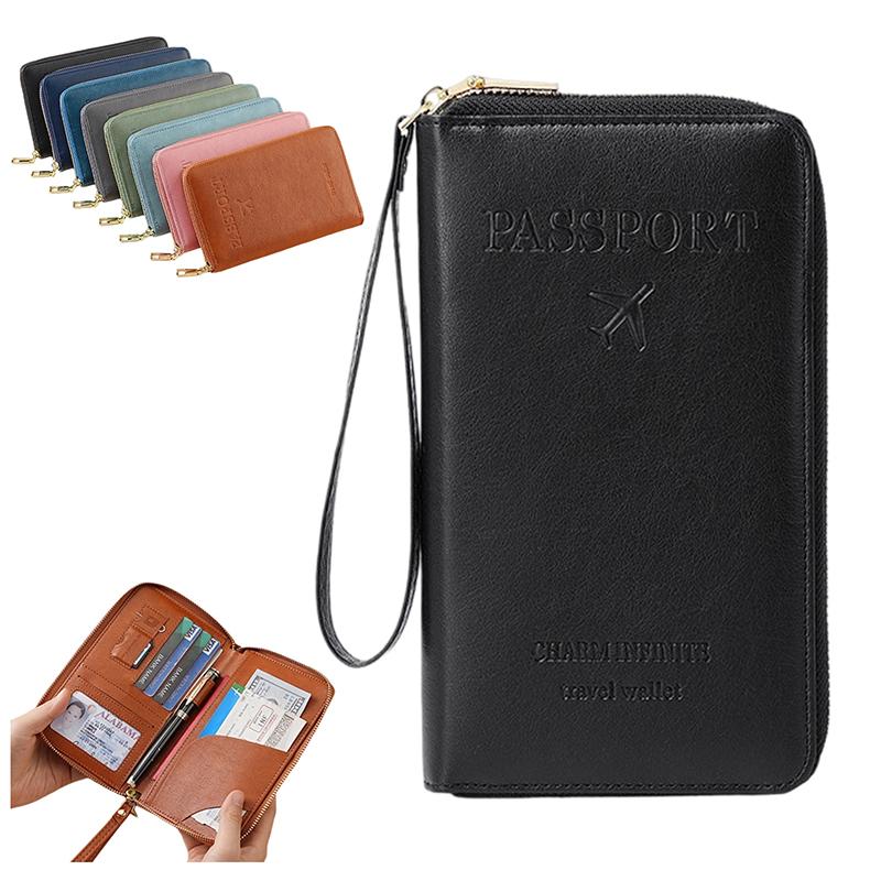 Multi-Functional Rfid Passport Wallet Rfid Passport Holder For Wallet Essential Travel Anti-Theft Wallet Storage Case Anti-Theft