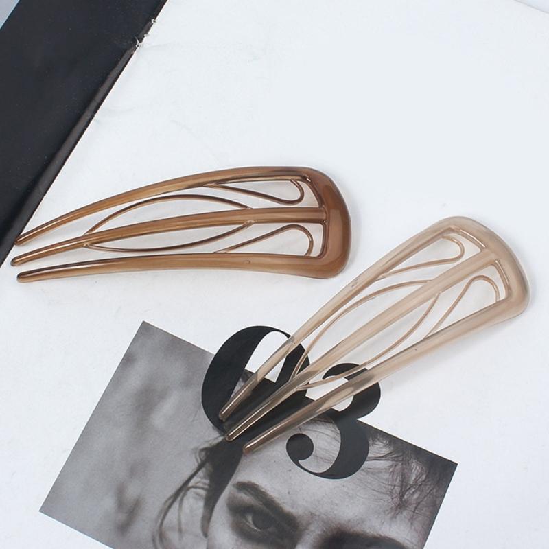 6pcs French Hair Pins Unique Shape Hair Fork With 3 Internal Teeth Designs For Women Vintage Hairstyle Accessories