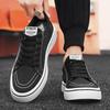 2024 summer new canvas splicing mesh breathable board shoes college style flat bottom lace-up sports thin men's shoes