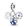 Copper Metal Blue Summer Earth Sun Moon Charm Bead Components Compatible With Authentic Original Bracelet High Quality Fine Jewelry Necklace Do It