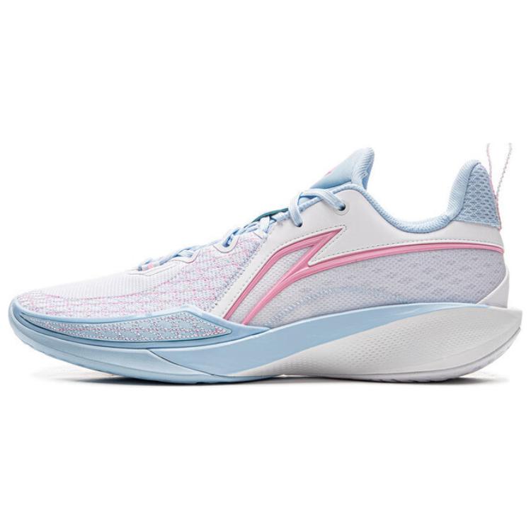 New LiNing Speed Ling 2 Slip-Resistant Rebound Low-Top Basketball Shoes Men's White Blue ABAV009-2